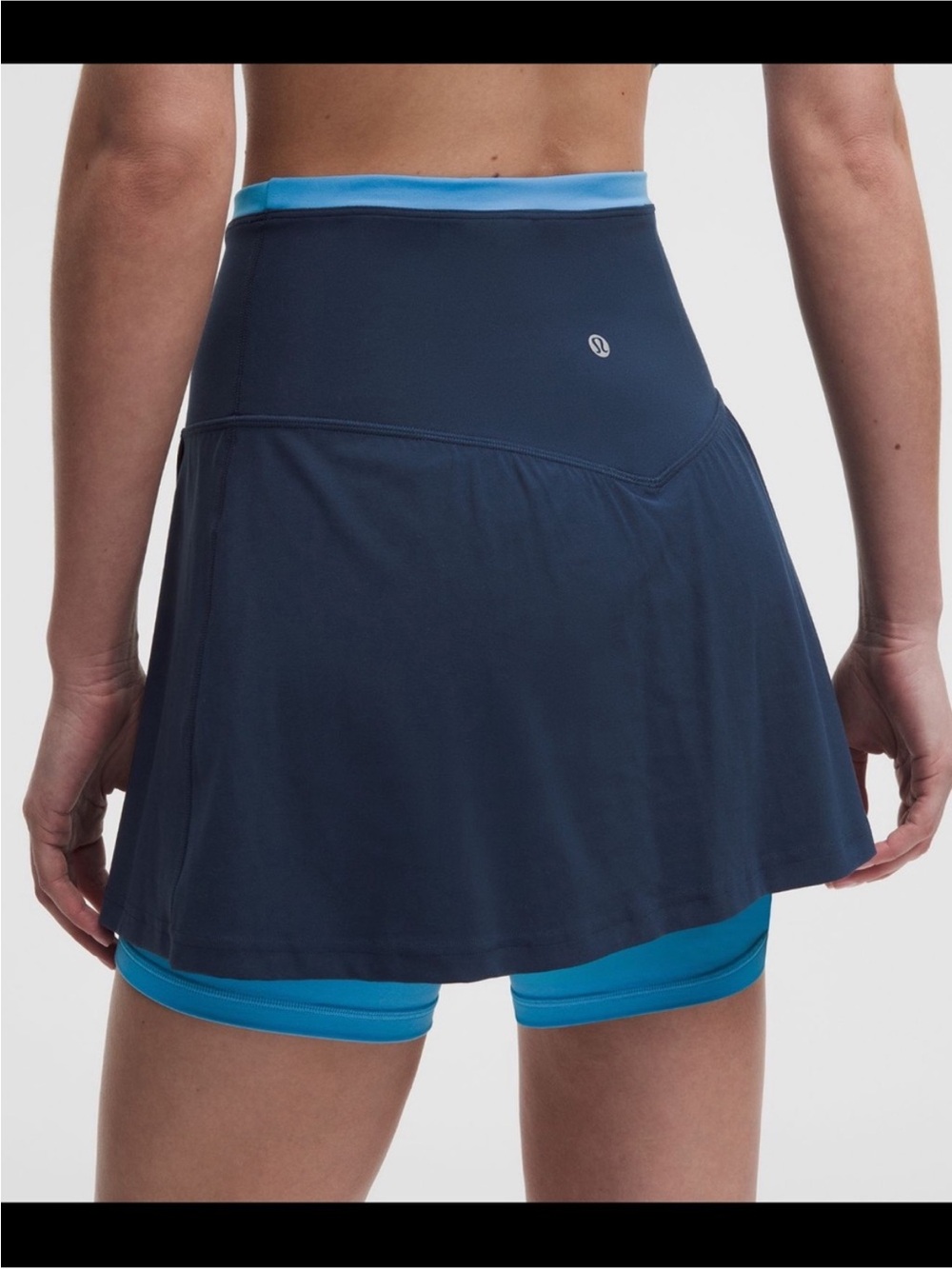 NWT Lululemon Align Side-Slit Skirt Layered Trim Size 8 Club Blue/Ocean Wave - Picture 2 of 8